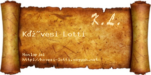 Kövesi Lotti névjegykártya